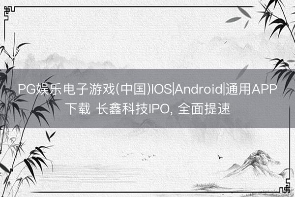 PG娱乐电子游戏(中国)IOS|Android|通用APP下载 长鑫科技IPO， 全面提速