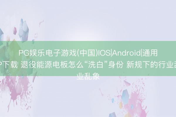 PG娱乐电子游戏(中国)IOS|Android|通用APP下载 退役能源电板怎么“洗白”身份 新规下的行业乱象
