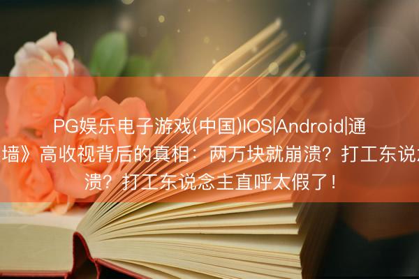 PG娱乐电子游戏(中国)IOS|Android|通用APP下载 《迷墙》高收视背后的真相：两万块就崩溃？打工东说念主直呼太假了！