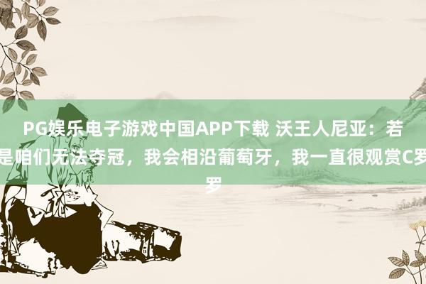 PG娱乐电子游戏中国APP下载 沃王人尼亚：若是咱们无法夺冠，我会相沿葡萄牙，我一直很观赏C罗